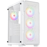 Raidmax Veor V212 Atx Mesh Front Tempered Glass 4x 120mm Static Rgb Preinstalled Supports Up To 310mm Gpu White - CompuMe